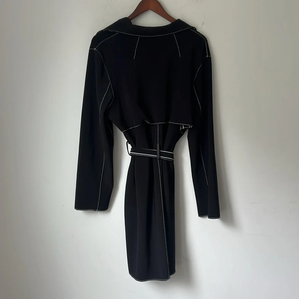 NEW Chico's Travelers Contrast Trim Trench Coat Black Sz 12
Sinky knit # - Picture 7 of 7